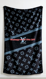 Iconic LV Monogram Black Soft Throw Blanket 230